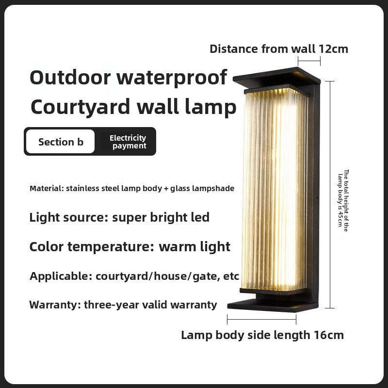 Modern Solar Powered Outdoor Wall Light