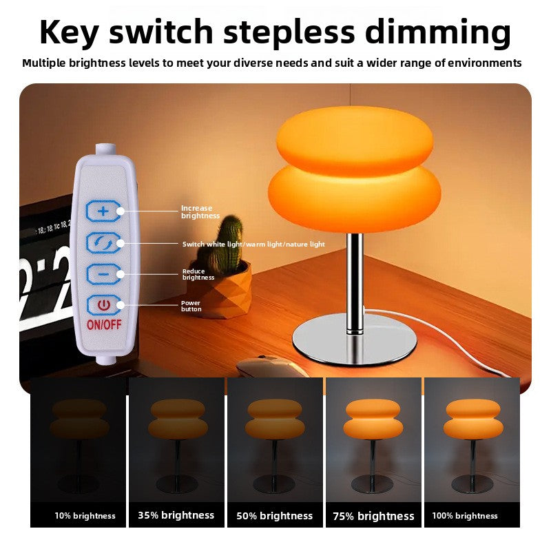 Nordic USB Bedside Table Lamp with Dimmable Light
