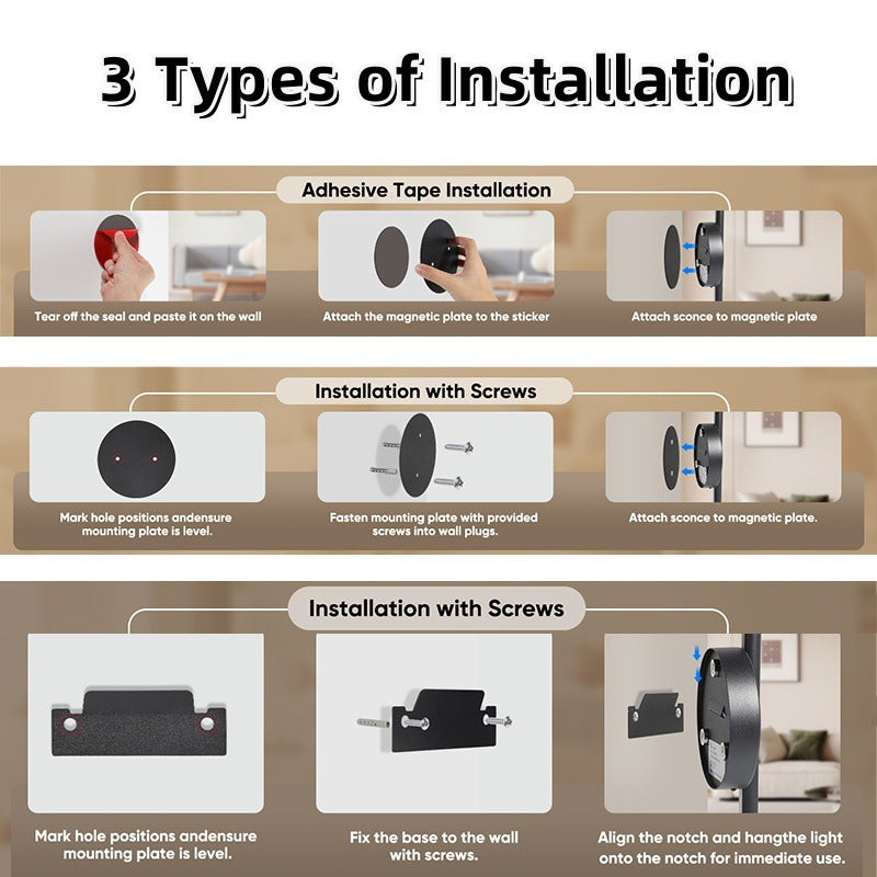 Wireless Magnetic Rechargeable Wall Lamp