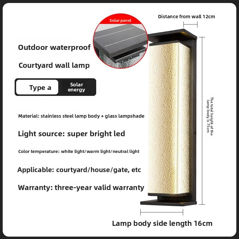 Modern Solar Powered Outdoor Wall Light